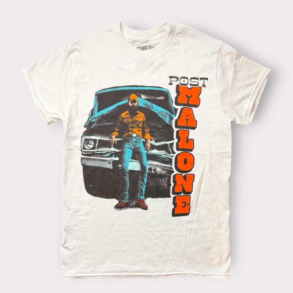 Post‎ Malone Posty Co Truck Graphic Tee White Small Short Sleeve Cotton T-Shirt